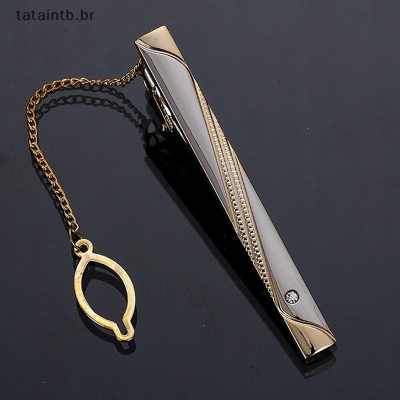 [TaTa] Masculino Metal Simples Netie Bule Ouro Prata Cor Gravata Barra Fecho Clipe Braçadeira Laços Pino Moda Jóias Requ