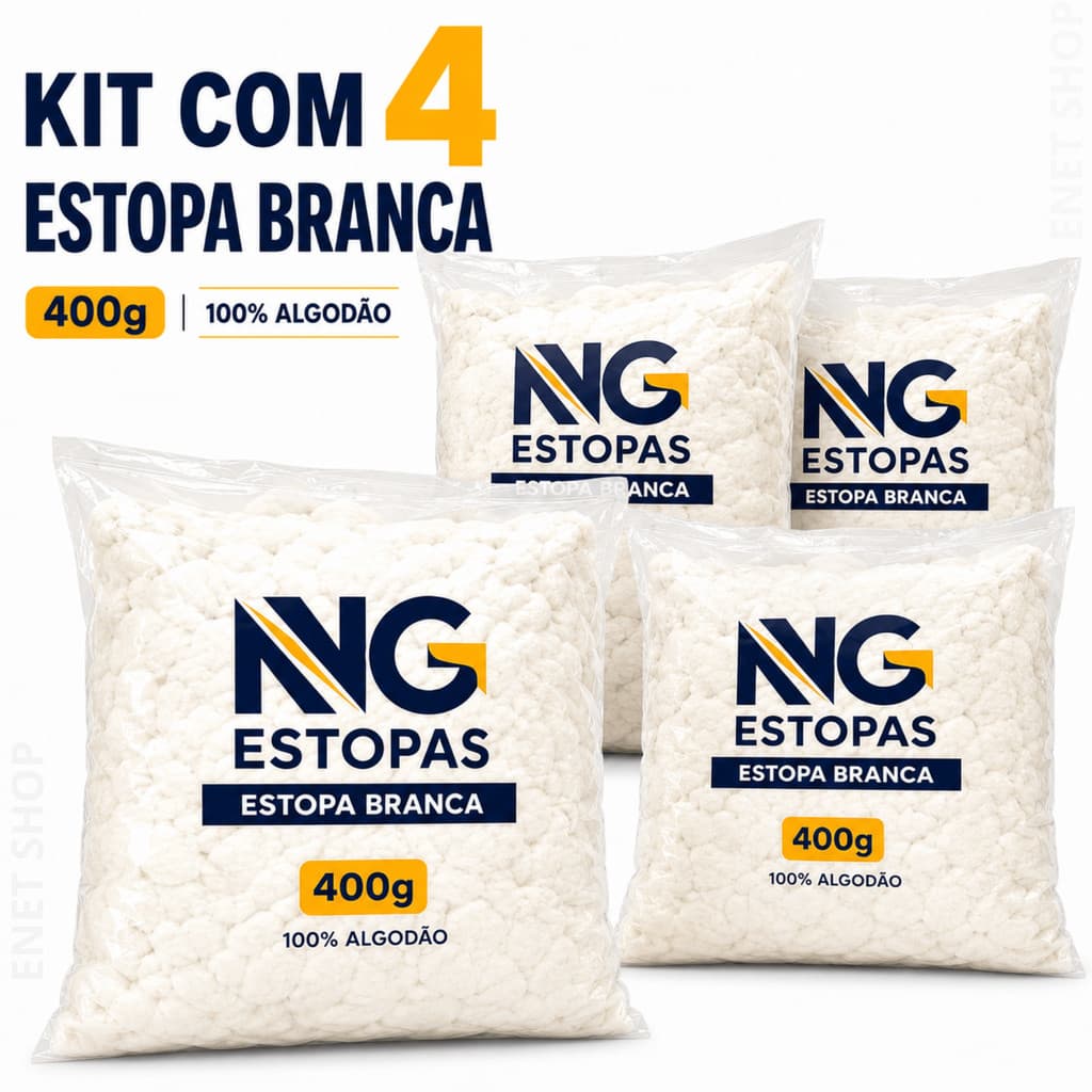 Kit 4 Estopas Para Polimento 1,6kg 100% Algodão Total Automotiva Oficina Limpeza