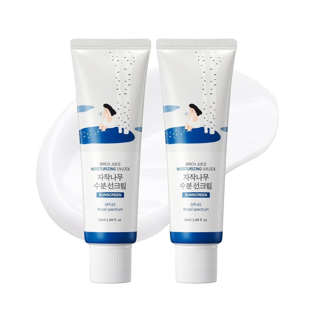 ROUND LAB Birch Juice Protetor Solar Hidratante UV LOCK SPF 45 Amplo Espectro 1+1 (pacote com 2), Protetor Solar Leve co