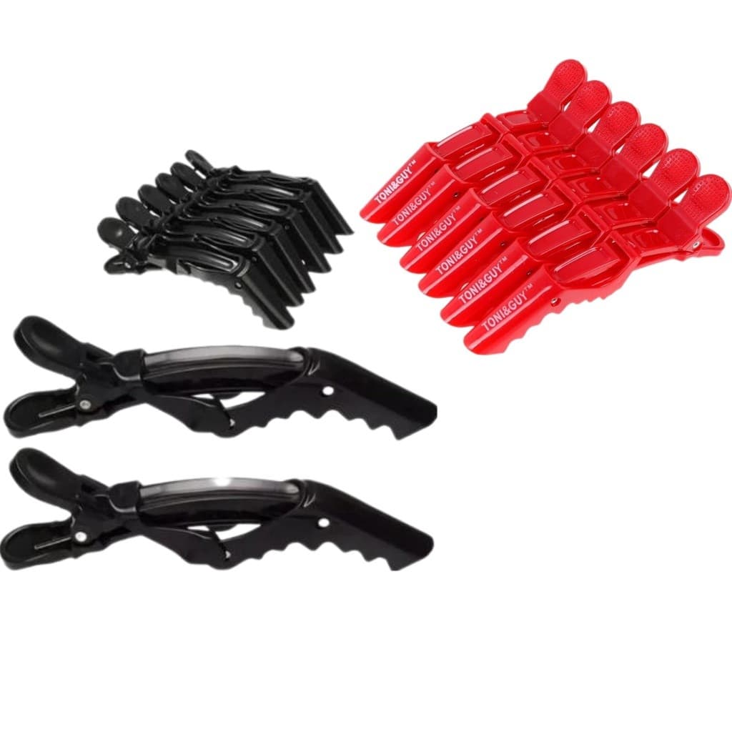 Kit Clips Crocodilo Para Cabelos Com 6 -  Unidades Cor Preto