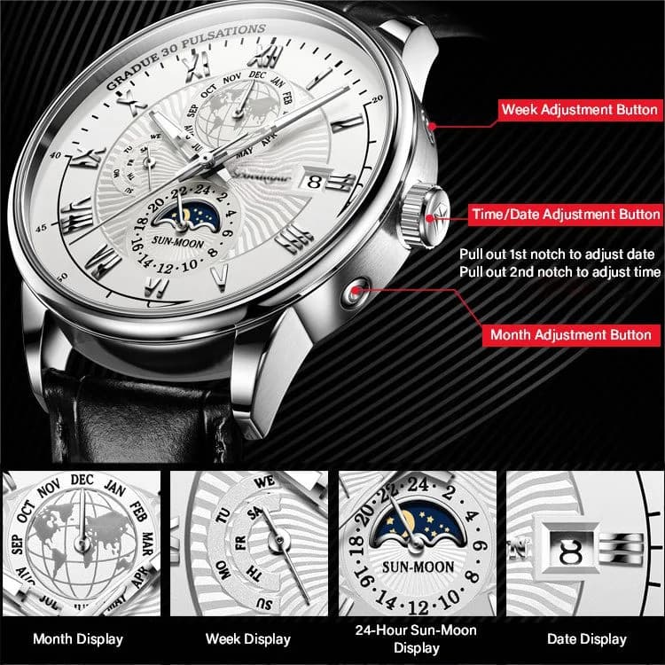 【Resistente à Água】Belt Watches Business Quartz Watches Relógios Masculinos/Relógios de Pulso/Homens