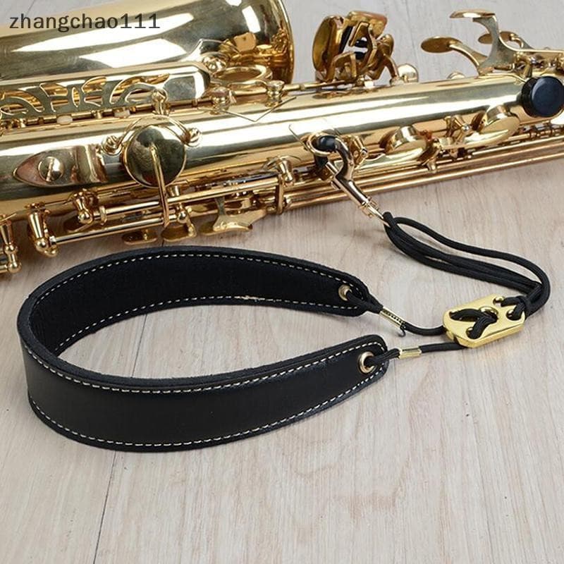 [Z] Alça De Couro Acolchoada Para Pescoço De Saxofone Ajustável Cinto Pendurado Novo