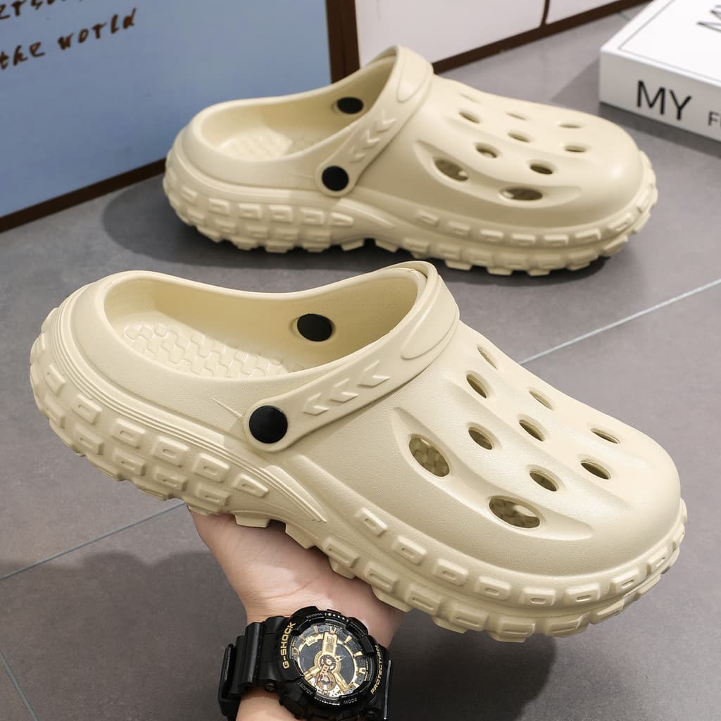 Masculino Casual pneu sola eva pisando na merda sentir Baotou sandálias de praia chinelos na moda exterior usar sola gro