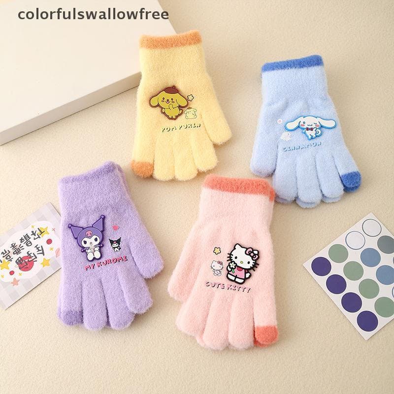 colorfulswallowfree Outono E Inverno Luvas Infantis Quente Proteção Contra Frio Bonito Dos Desenhos Animados De Cinco De