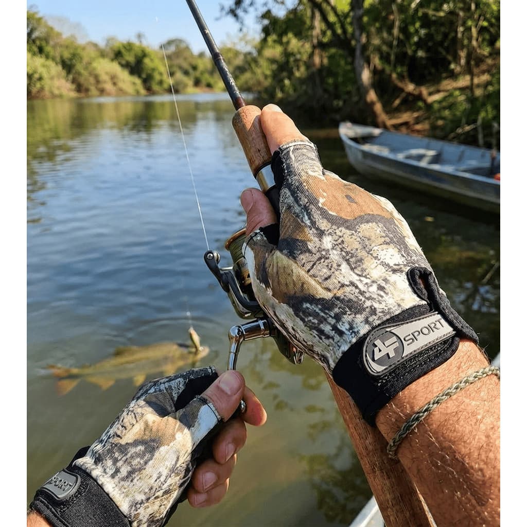 Luva de Pesca com Antiderrapante New Camou XXL - YL015