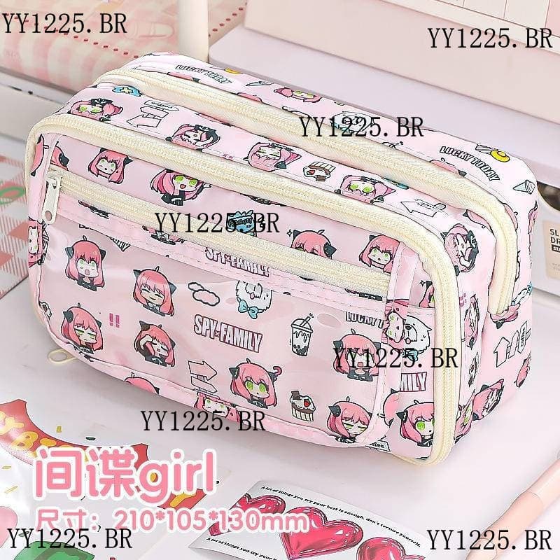 Saco De L谩pis Transparente Anya Forger Ita Fofo Anime Spy 脳 Family Z铆per Para Papelaria De Grande Capacidade Presente Cr