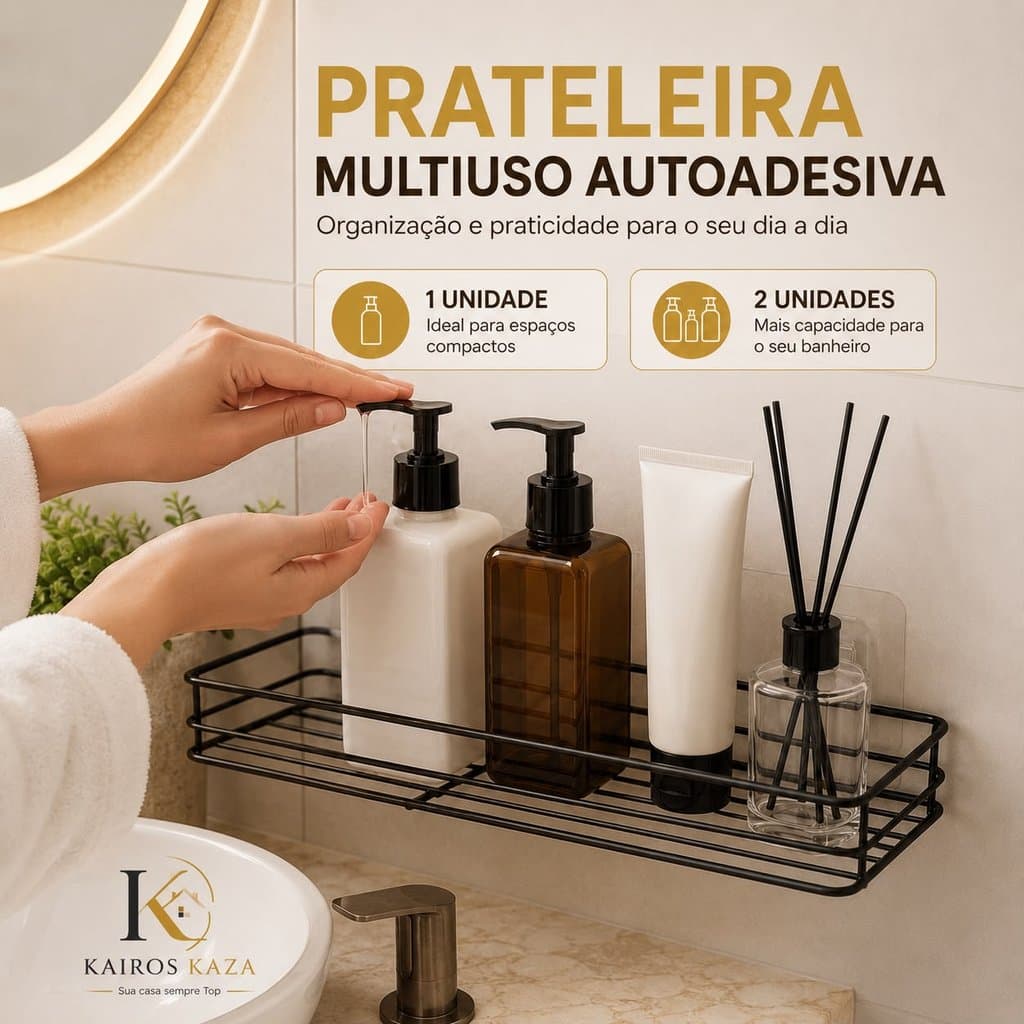 Prateleiras Suporte Alto Adesivos Para Parede Banheiro e Cozinha