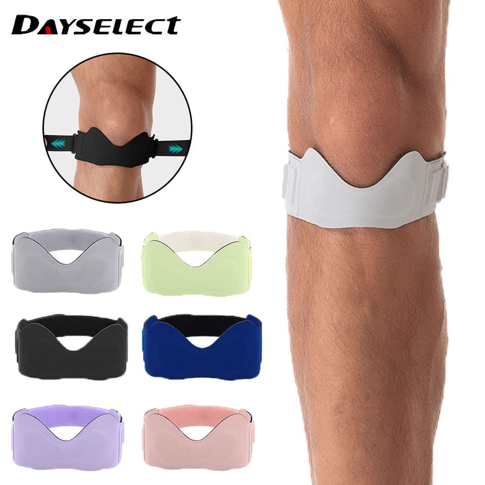 DAYSELECT 1 Peça Joelheiras Ajustáveis Absorção De Choque Esportes Pressurizados Yoga Cinta De Patela Fixa