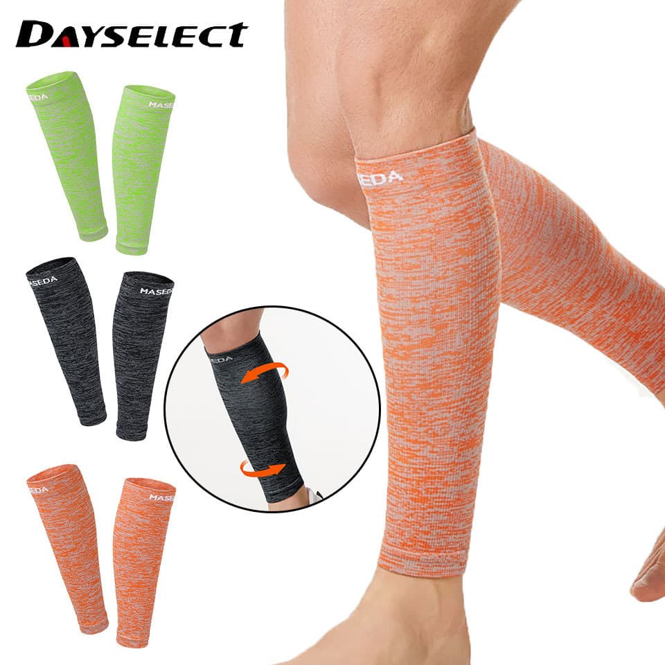 DAYSELECT 1 Par Esportivo Protetor De Panturrilha Elástico Para Corrida Secagem Rápida Meias De Futebol De Compressão Re
