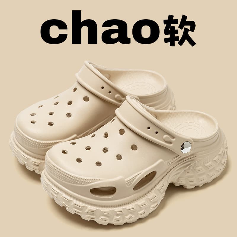 Pneu Super grosso-sola exterior wear Baotou chinelos verão ao ar livre wear Anti-deslizamento pisando merda sentir EVA a