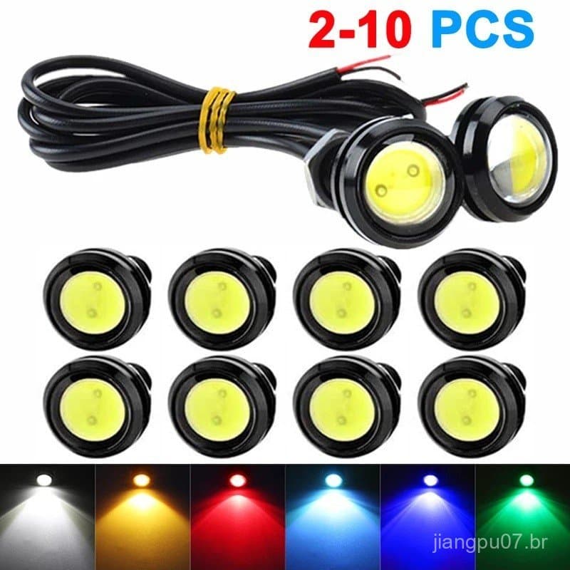 2-10 PCS Luzes LED COB de 18MM para Carro, Tipo Eagle Eye, 12V, DRL, Luzes de Circulação Diurna, Luzes de Ré, Luzes de S