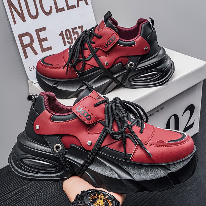 Nova Moda Em Sapatos Masculinos De Sola Grossa , Calçados Esportivos Casuais Confortáveis Para Jovens Ao Ar Livre