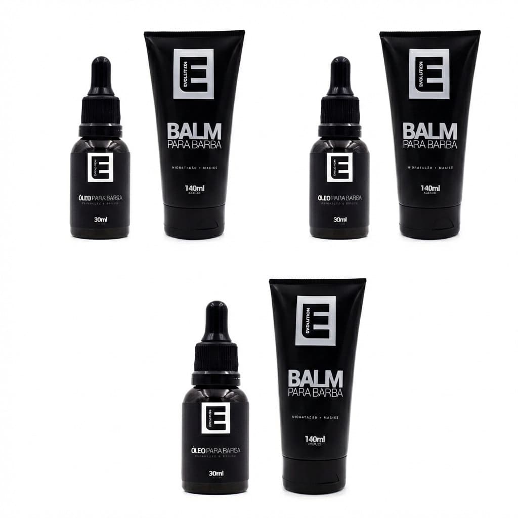 KIT PARA BARBA 3 BALM 3 OLEO EVOLUTION BARBER