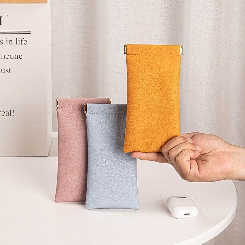 Estojo para óculos de sol com fecho automático e mola, bolsa para armazenamento de cabos USB, fechamento automático, à p