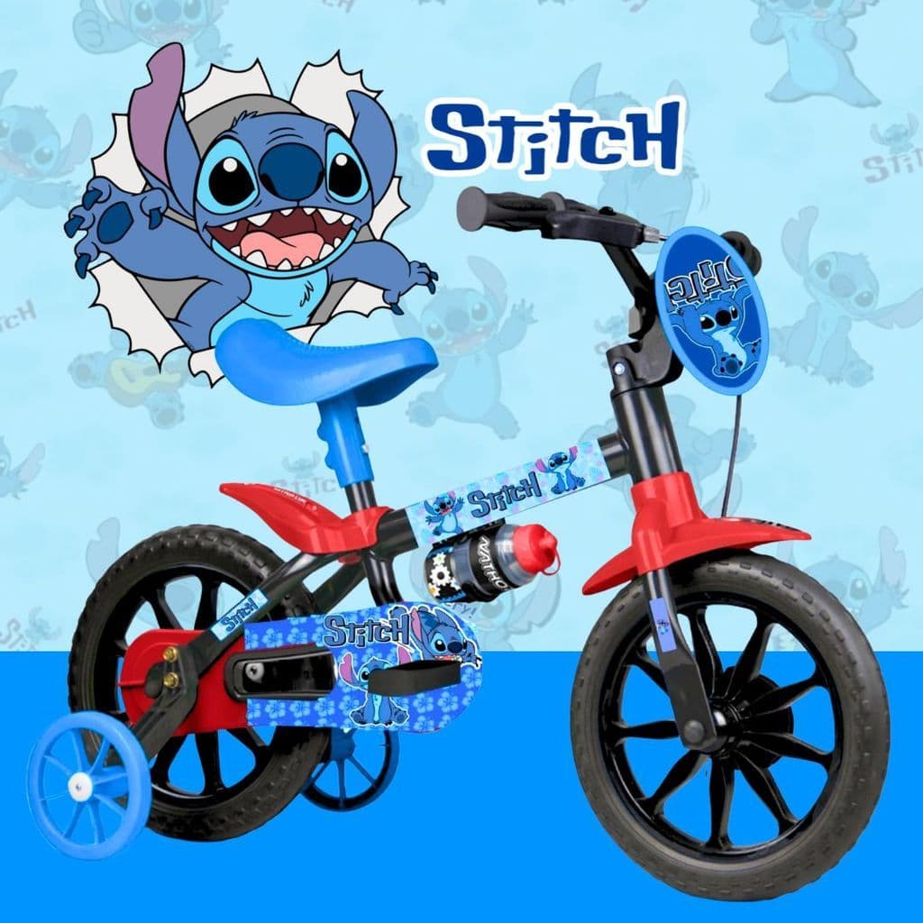 Bicicleta Rodinha Stitch Aro 12 Infantil