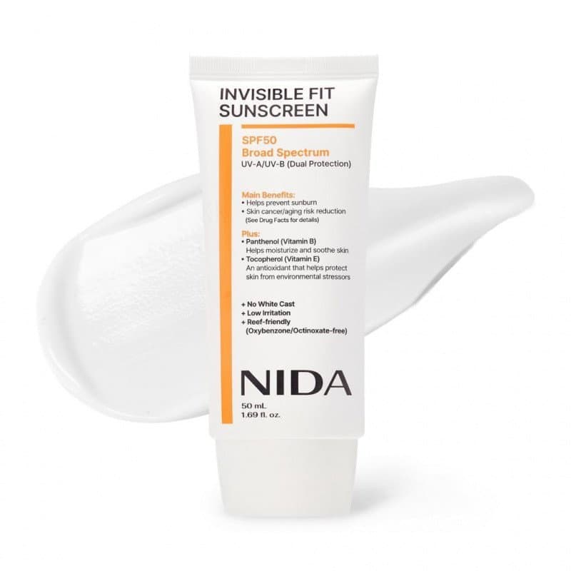 NIDAInvisibleFitProtetorSolarSPF50ProteçãoAmplaContraUV-A/UV-B | NoCast, Protetor Solar Leve com Efeito Hidratante Semel