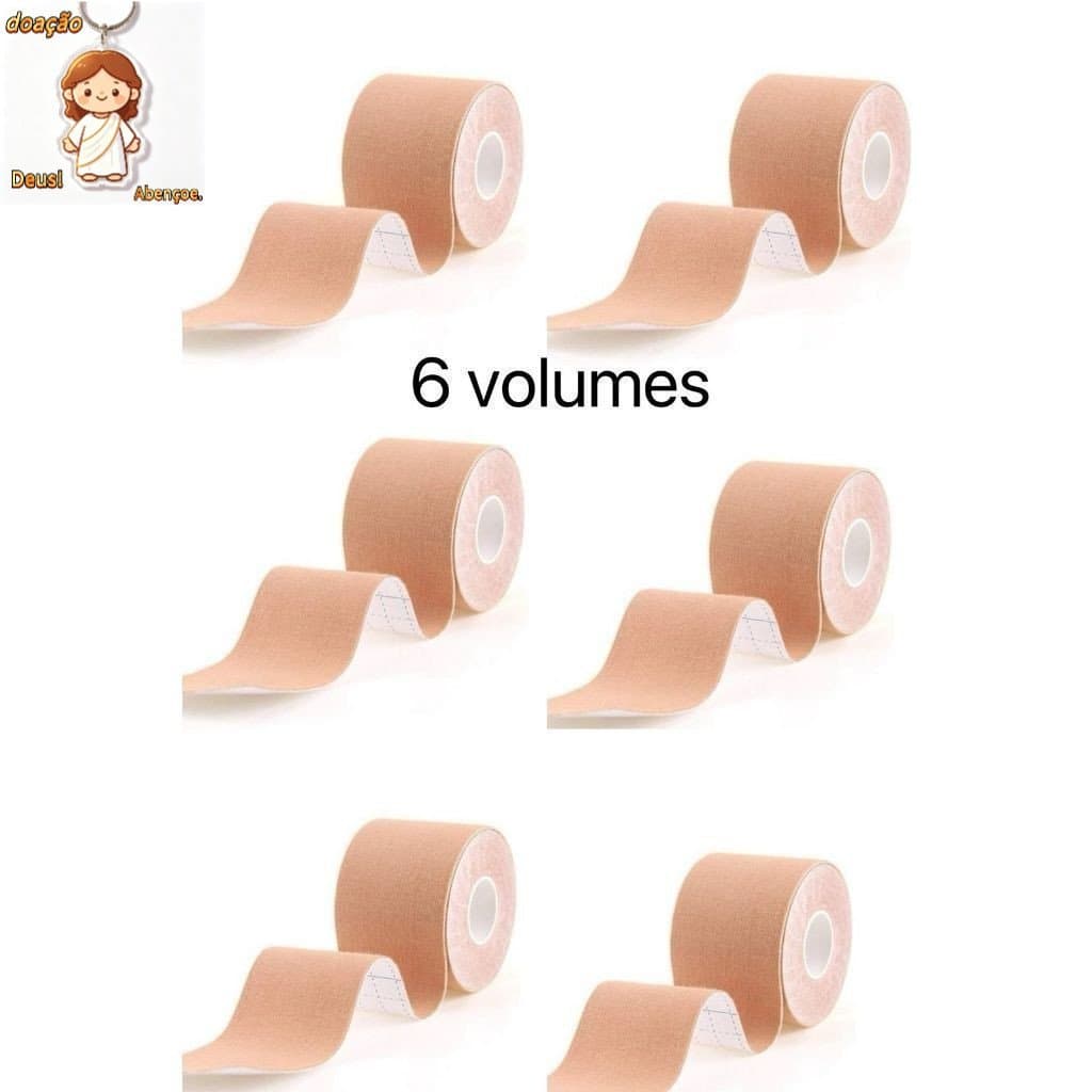 KIT 6 Pcs Sutiã Rolo Adesivo Levanta Peito Seio Fita Boob Up Invisível-GUI ANA