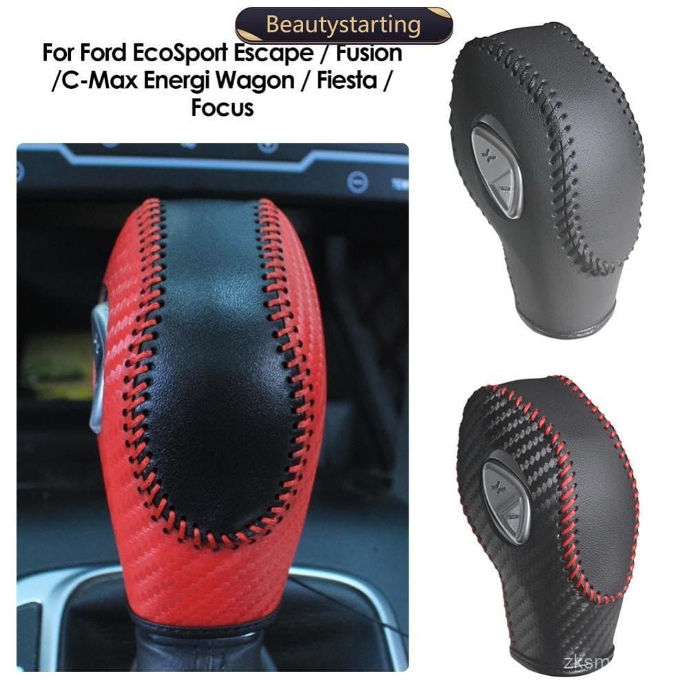 Capa de alavanca de câmbio em fibra de carbono para carro, adequada para Ford Focus, EcoSport, Escape, Fusion, C-Max, En