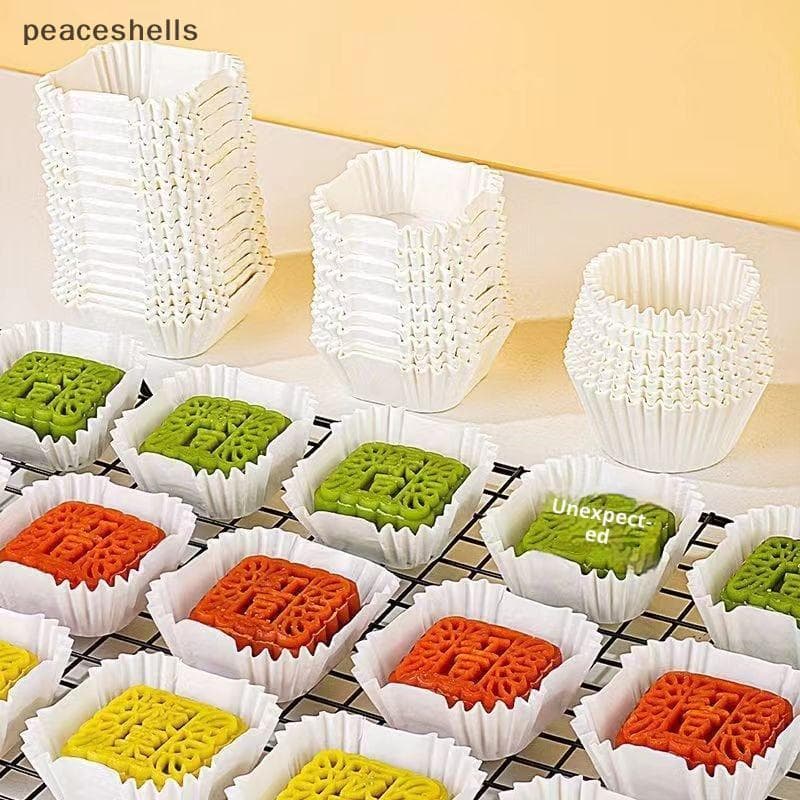 100/250 Pçs Mooncake Suporte De Papel Quadrado Brownie Forro Tamanho Médio 45/50/55/62mm Xue Meiniang Bandeja Copo À Pro