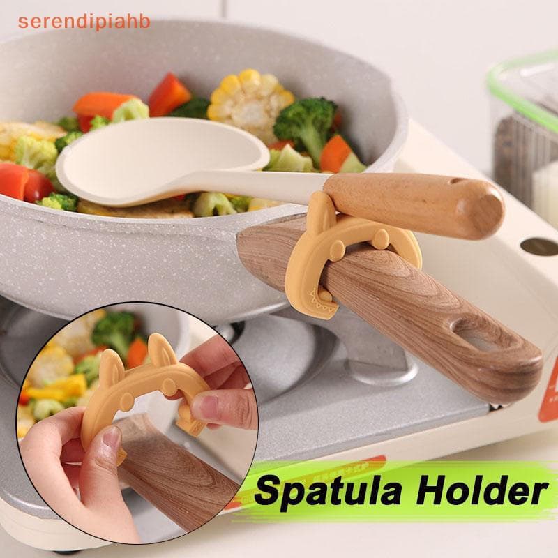 [serendipiahb] Suporte De Espátula Multifuncional Em Formato De Orelha De Gato Clipe De Panela Anti Escaldante Utensílio