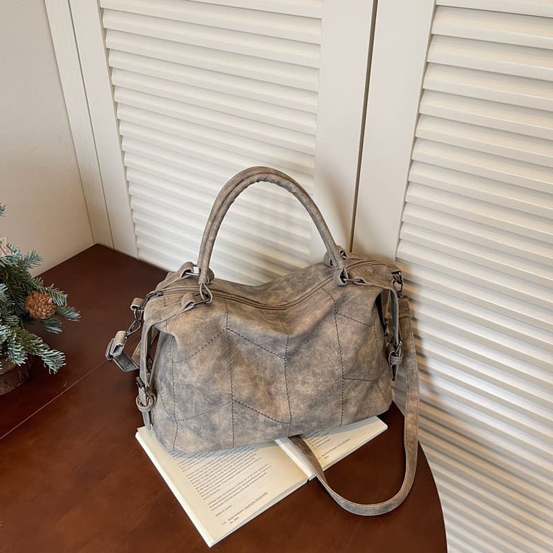 Bolsa de mão, bolsa de ombro e bolsa transversal de grande capacidade para mulheres, estilo vintage europeu e americano,