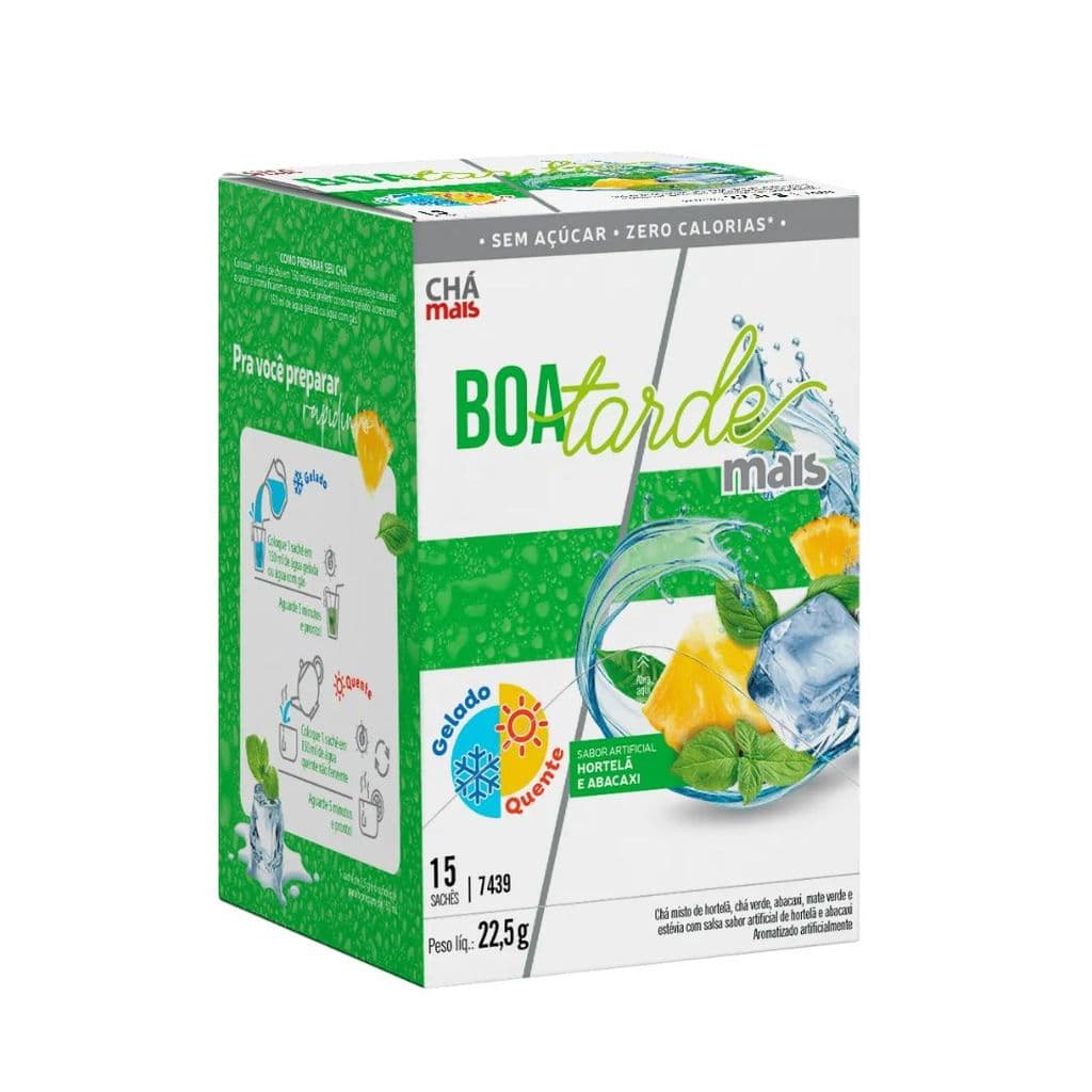 Chá Boa Tarde Sabor Hortelã e Abacaxi Cx15 Sachês de 1,8g