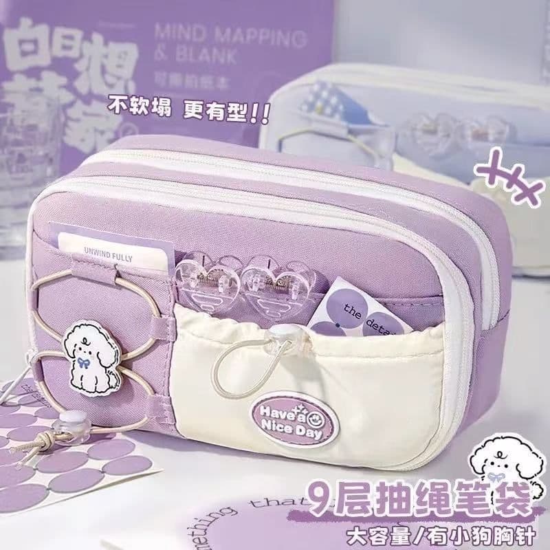 Estojo de lápis Estojo de lápis Cute Cartoon Line Puppy Estojo de lápis 2026 Venda quente estilo ins Estojo de papelaria