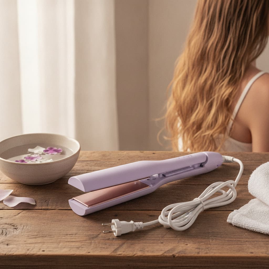 Modelador De Ondas Wavy Premium Bivolt Lilás Para Cabelos Com Efeito Sereia Rápido