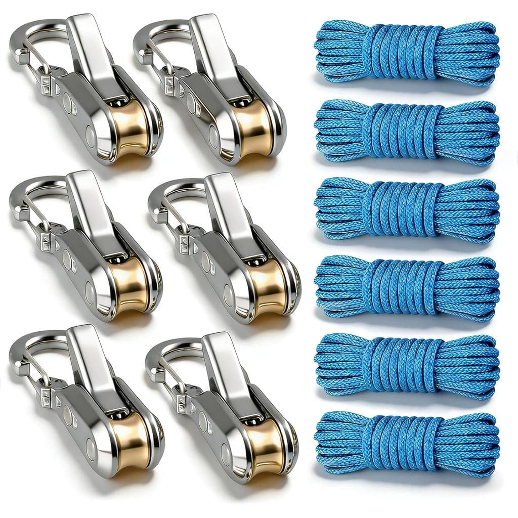Conjunto de 6 peças de tensionadores de corda com roletes, convenientes e seguros para amarrar, novos acessórios de cord