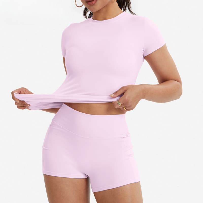 Conjunto de yoga, de duas peças de secagem rápida, conjunto esportivo feminino, conjunto de shorts esportivos d