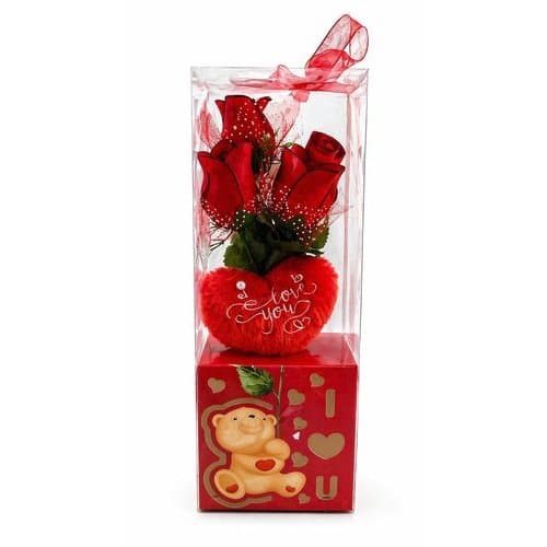 Enfeite Decorativo Rosa Led Coraçao Vermelha Luz Romantica Presente Dia Dos Namorados