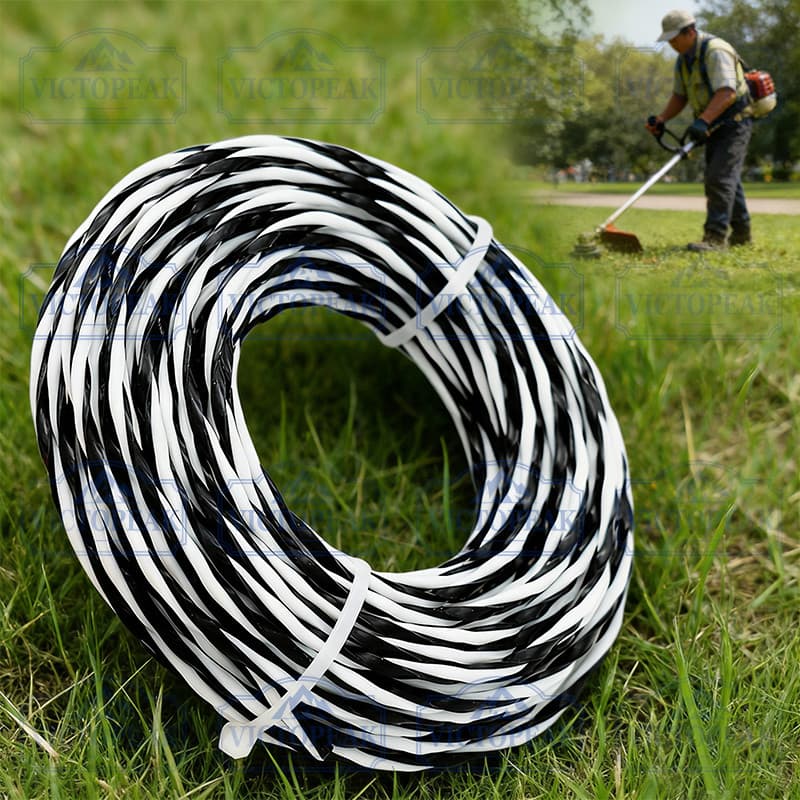 Linha De Corte De Grama À Prova De Desgaste Da Do Aparador De Nylon Zebra Torcida De 3.0mm 15m