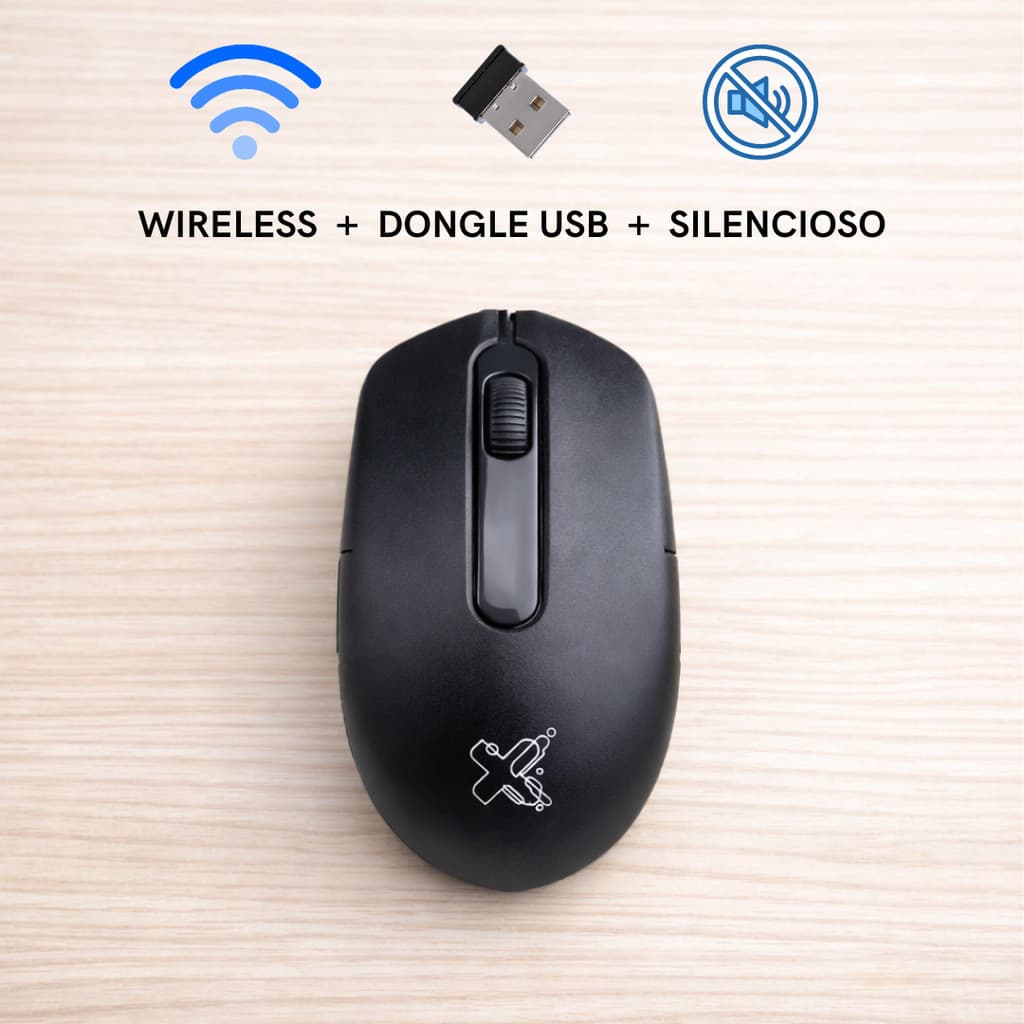 Mouse Sem Fio  Silencioso USB 1600 DPI Para Notebook PC Computador Óptico Escritório Maxprint Airy