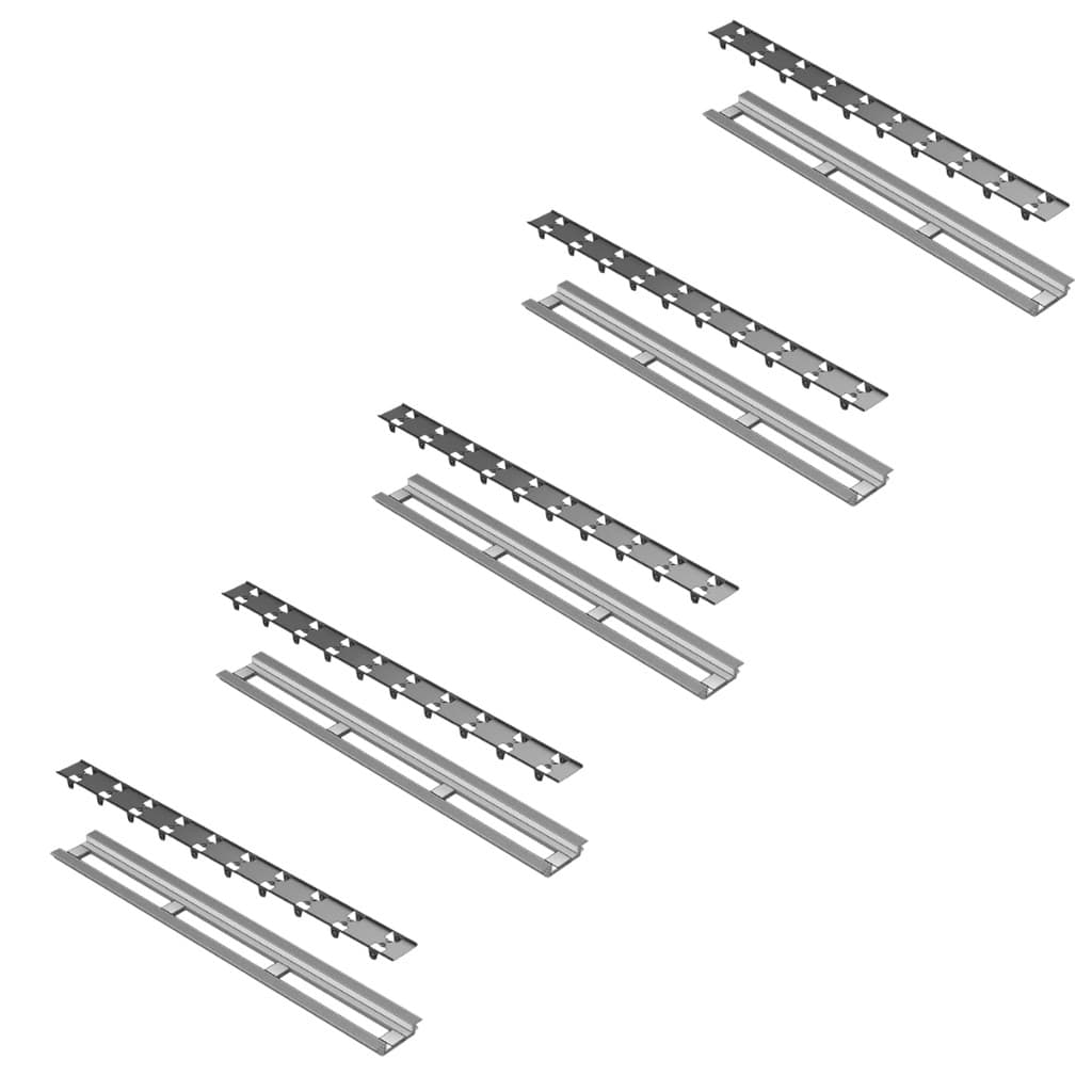 Kit 5 Ralo Linear Inox Línea com base ABS Selmetal 100 cm Tampa Oculta
