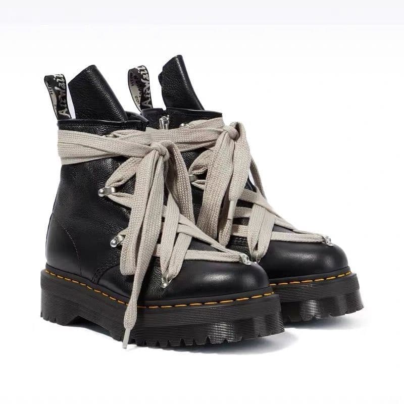 Botas Ding Mulheres Tie Lace Botas Homens Casal Sapatos Tie Lace Botas