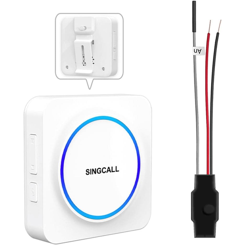 Extensor de Campainha Sem Fio SINGCALL Converte Campainha com Fio em Sem Fio para Campainhas com Fio Existentes, Recepto
