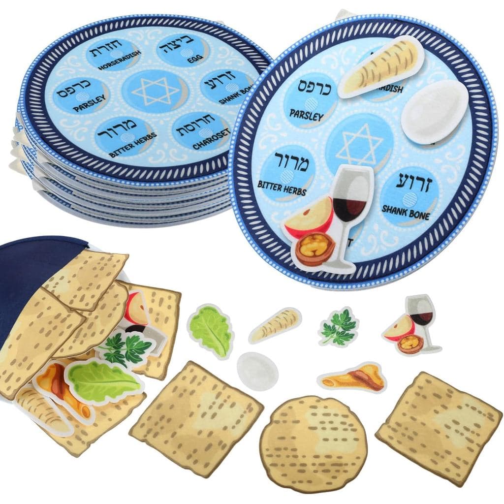 Hahafelt 3 Conjuntos de Kits de Jogo de Pratos de Seder para Pessach, Decorações Educacionais para Pessach, Brinquedos d