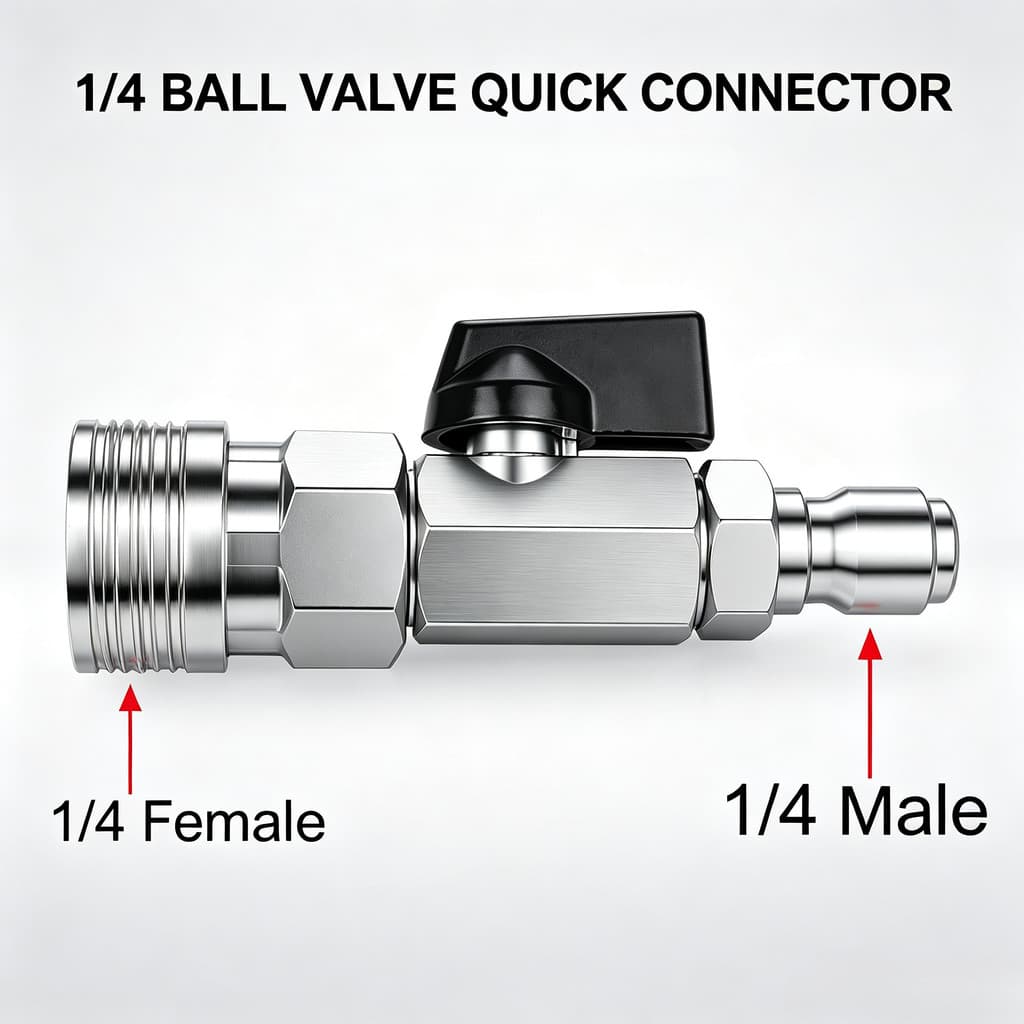 Válvula De Esfera De Corte De Alta Pressão 4500 PSI , Conector De Controle De Fluxo De Plugue Rápido De 1/4 De Polegada