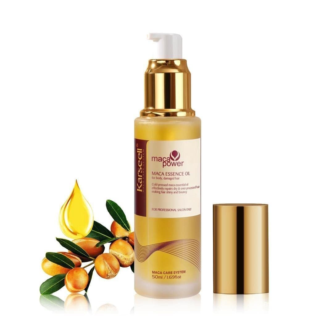 O óleo de argan de Kassel é usado para reparação capilar.   Sérum Capilar Leve de Óleo de Argan Prensado a Frio