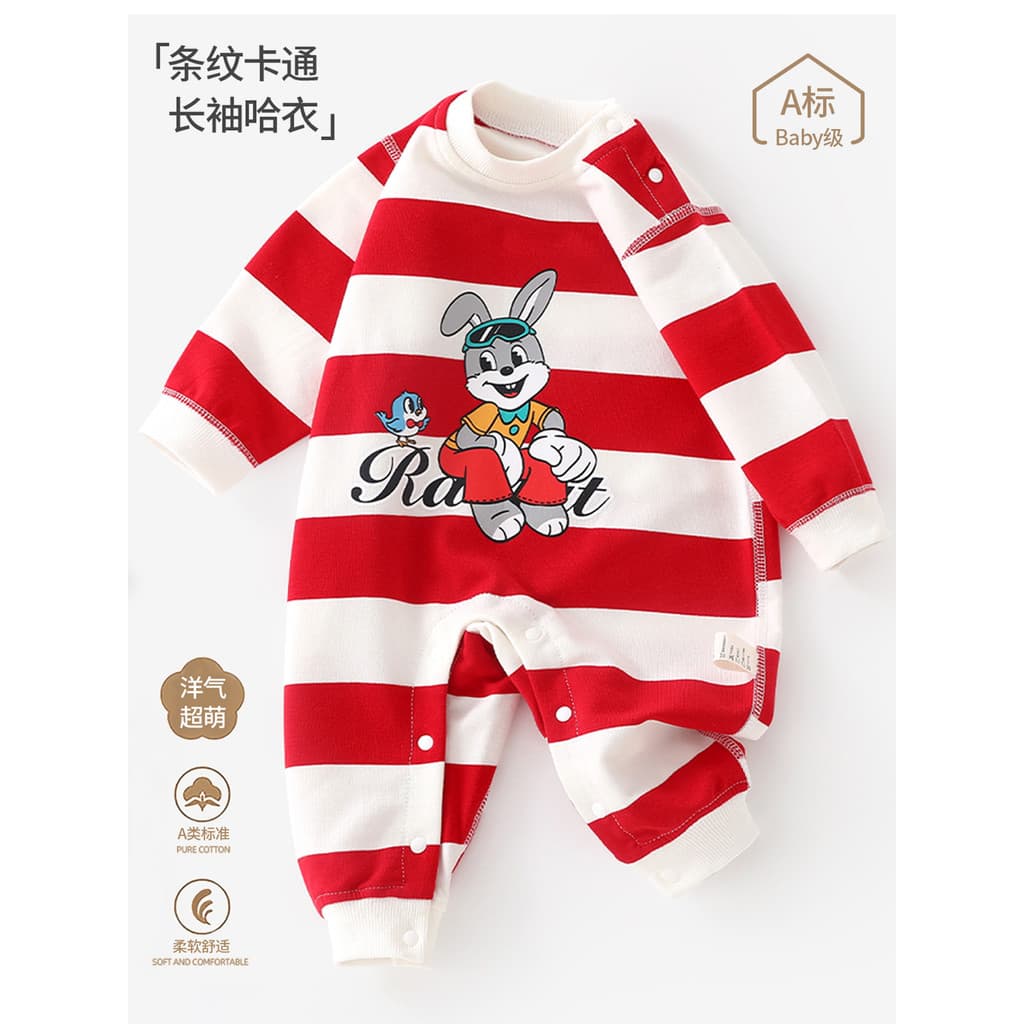 Roupas de bebê primavera outono Outing roupas recém-nascidos macacão de manga comprida listrado macacão de bebê dos dese