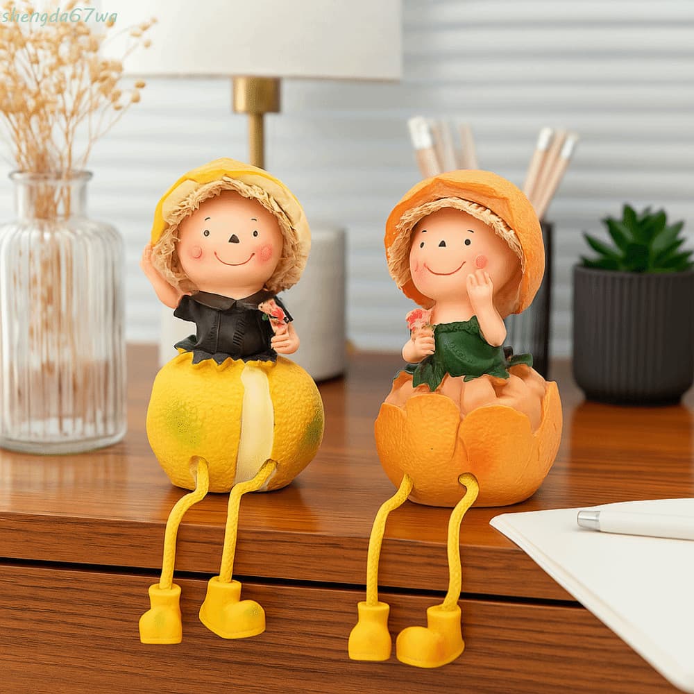 SHENGDA Estátuas De Vegetais , Engraçadas De Bonecas De Frutas De Resina , Estatuetas Decorativas Artesanais De Decoraçã