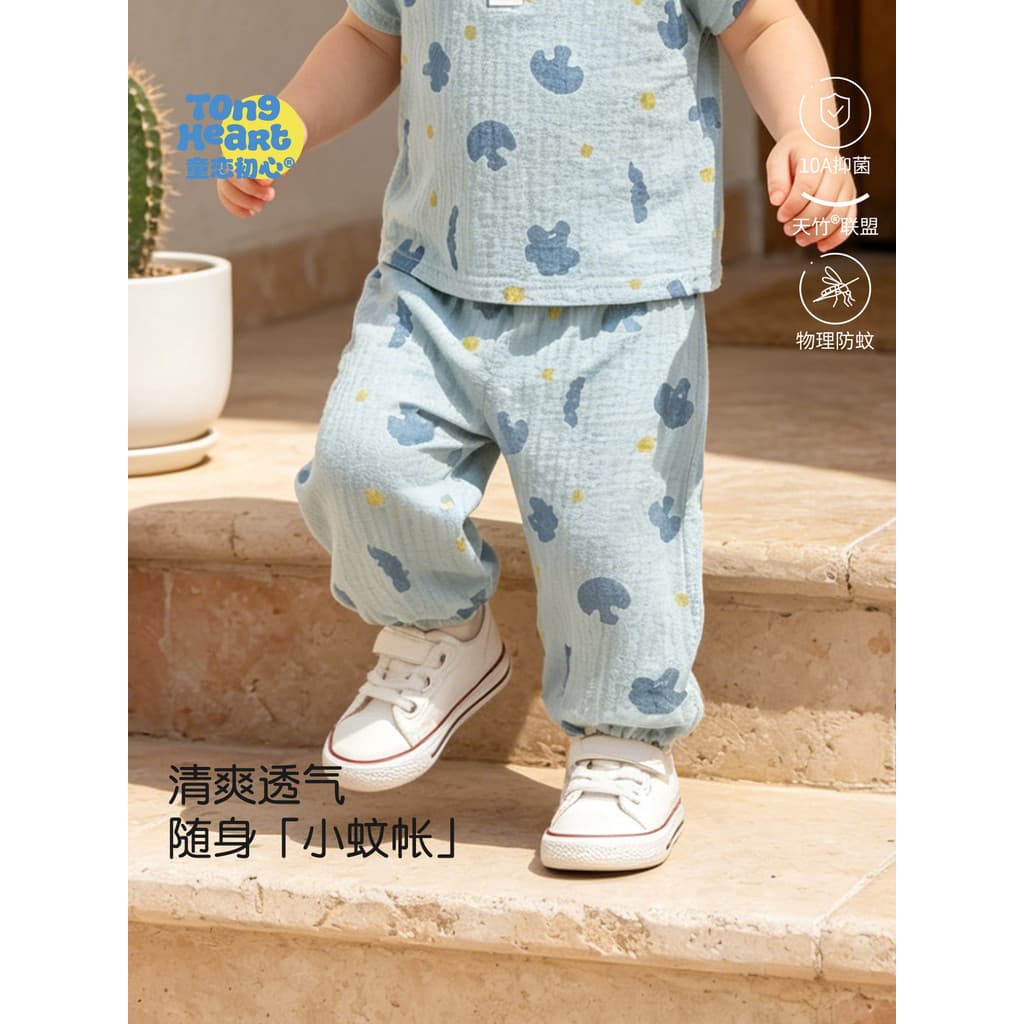 Bebê Anti-Mosquito calças de algodão de bambu do bebê verão fino Casual Leggings calças crianças Bloomers roupas de verã