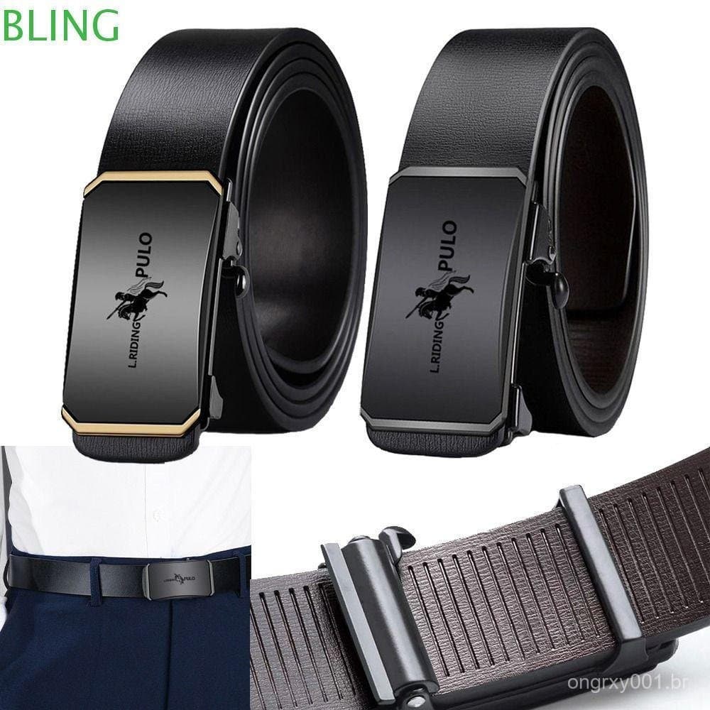 Cinto De Couro Empresarial BLING , Fivela Automática Masculino De Design Luxuoso , Alça De Cintura De Metal Da Moda