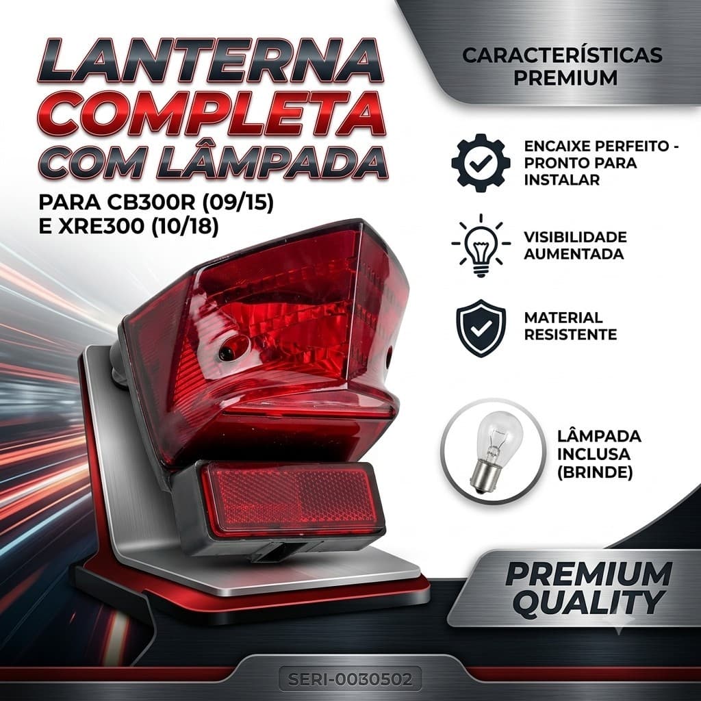LANTERNA COMPLETA CB300R C/LAMP 09/15 XRE300 10/18 RT (019)