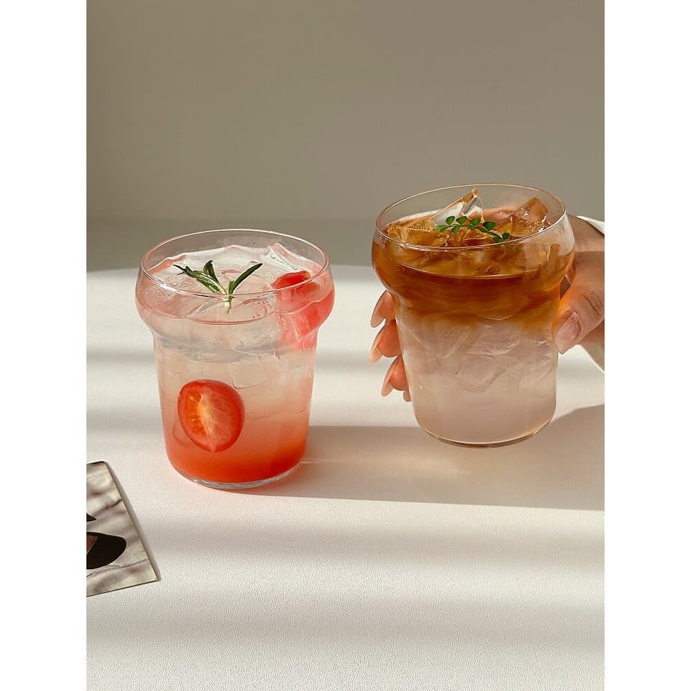 Copo de Vidro 220ml Estilo Ins Café Gelado Leite Copo Fino Chá Coquetel Suco Bebida Fria Vidro Leve