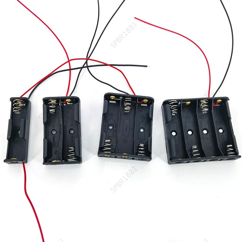 Caixa De Bateria AA Titular 1 2 3 4 Slots Portas 1.5v 6v Armazenamento De Energia Leva Fio Para Ferramentas De Reparo di