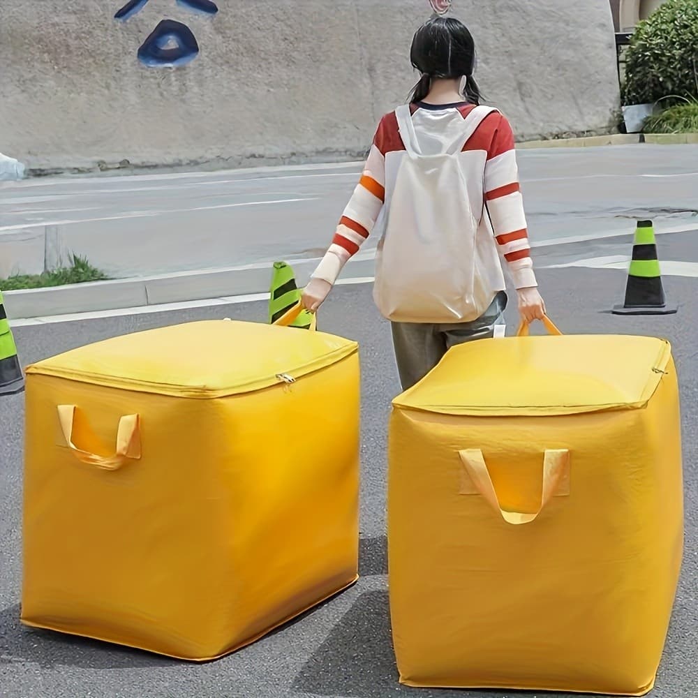 Saco De Armazenamento Dobrável De Grande Capacidade Com Zíper E Alças , Organizador De Cobertores De Roupas , 75L – 240L