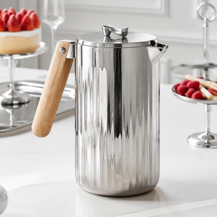 Estilo europeu de aço inoxidável imprensa francesa pote luz luxo casa cafeteira mão-fabricado filtro de café criativo fr