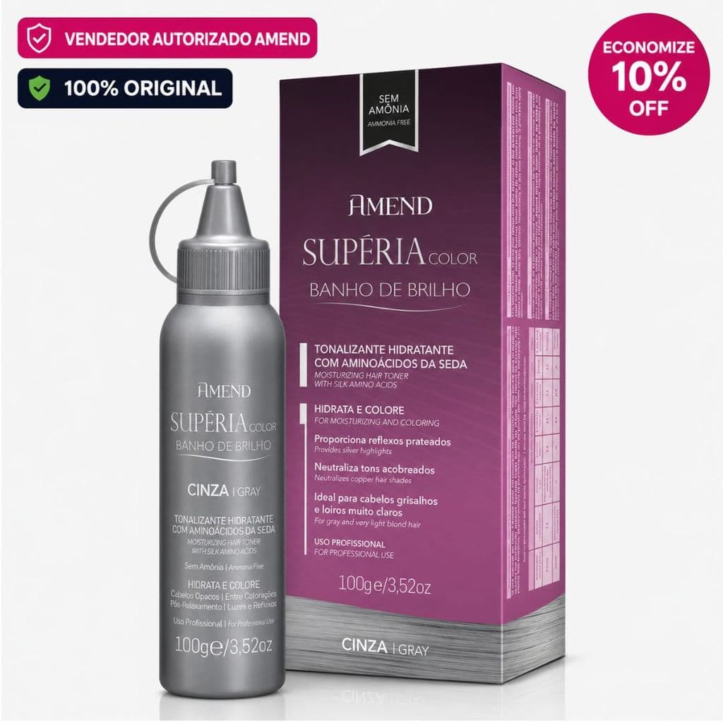 Banho De Brilho Cinza Superia Color Amend 100g
