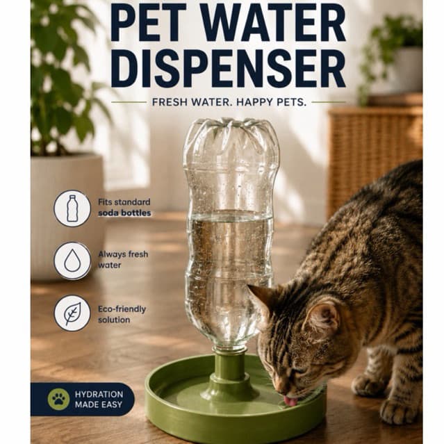 Bebedouro Automático para Pets – Compatível com Garrafa PET Padrão | Cães, Gatos e Pequenos Animais